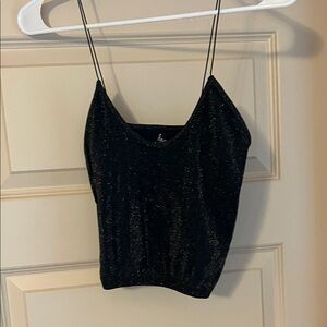 Free People Black Glitter Camisole